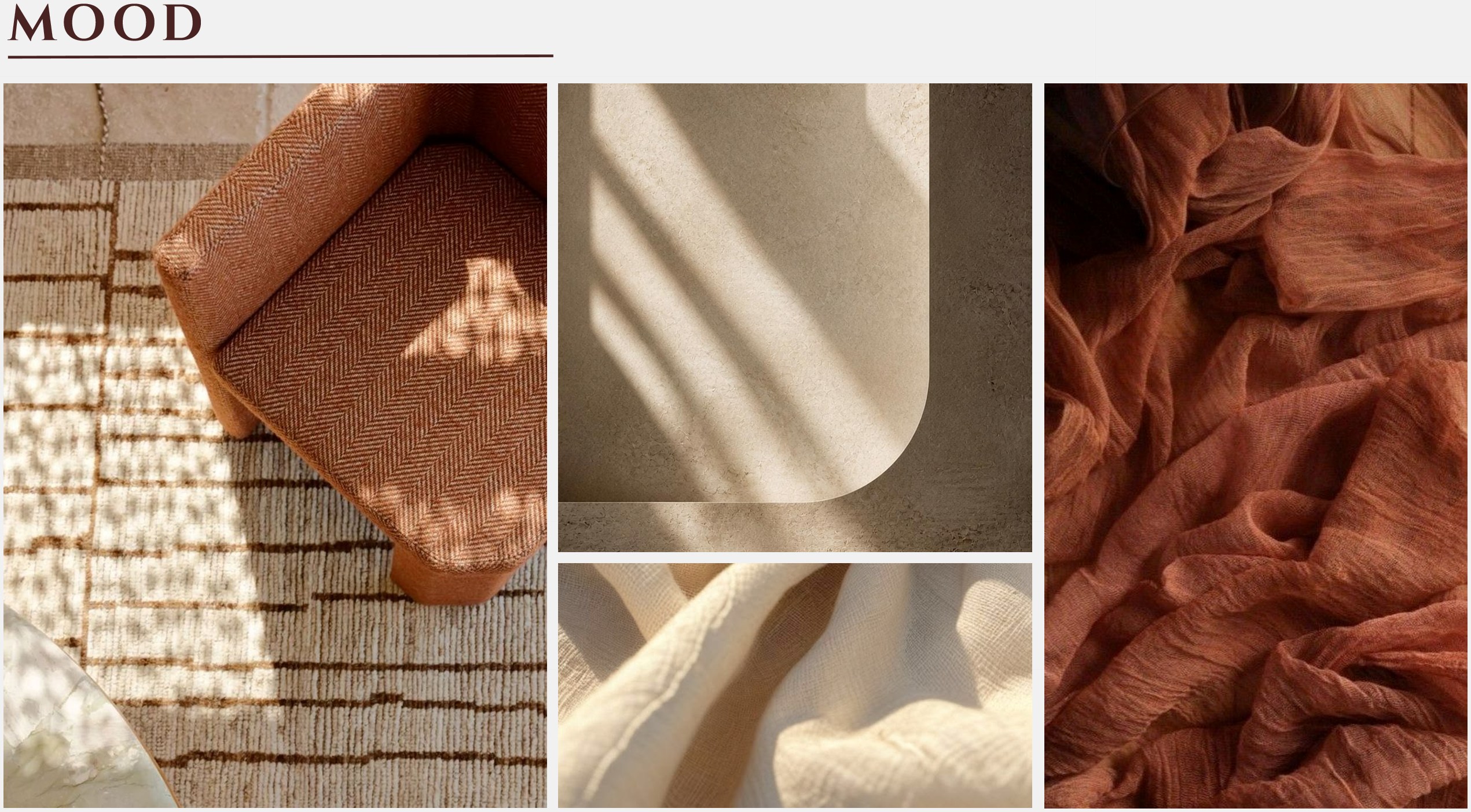 Mood board in warm terracotta tones