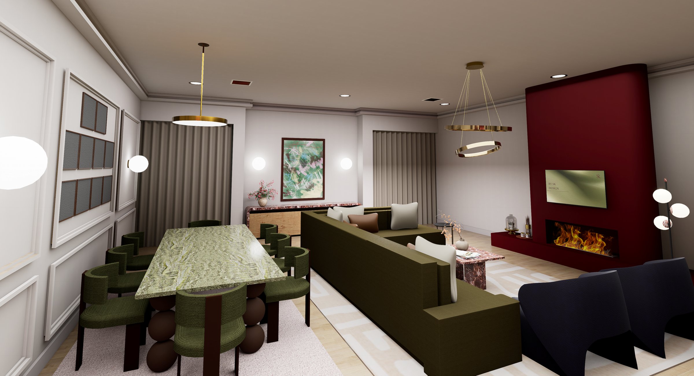 Warm lounge interior